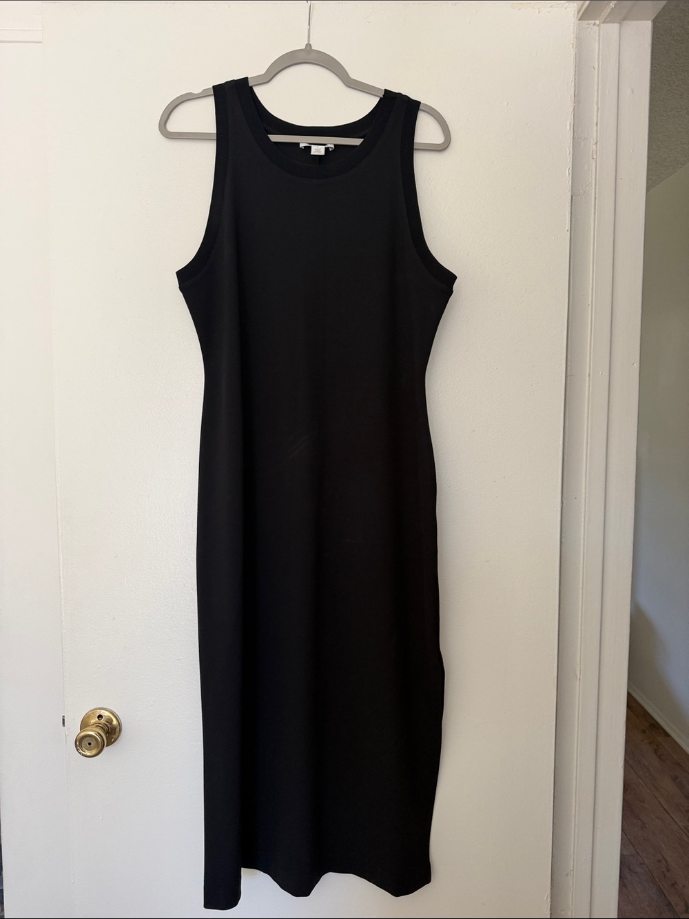 Nordstrom Signature Women’s Large Classic Black Sleeveless Stretch Midi Dress